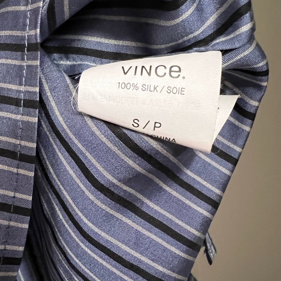 Vince Striped 100% Silk Tunic - Size S - Picture 8 of 12